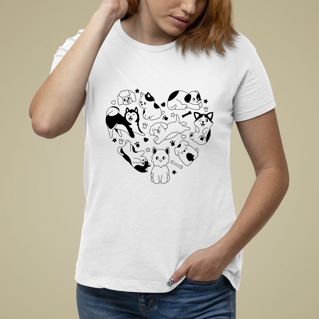 Cute Heart Dog