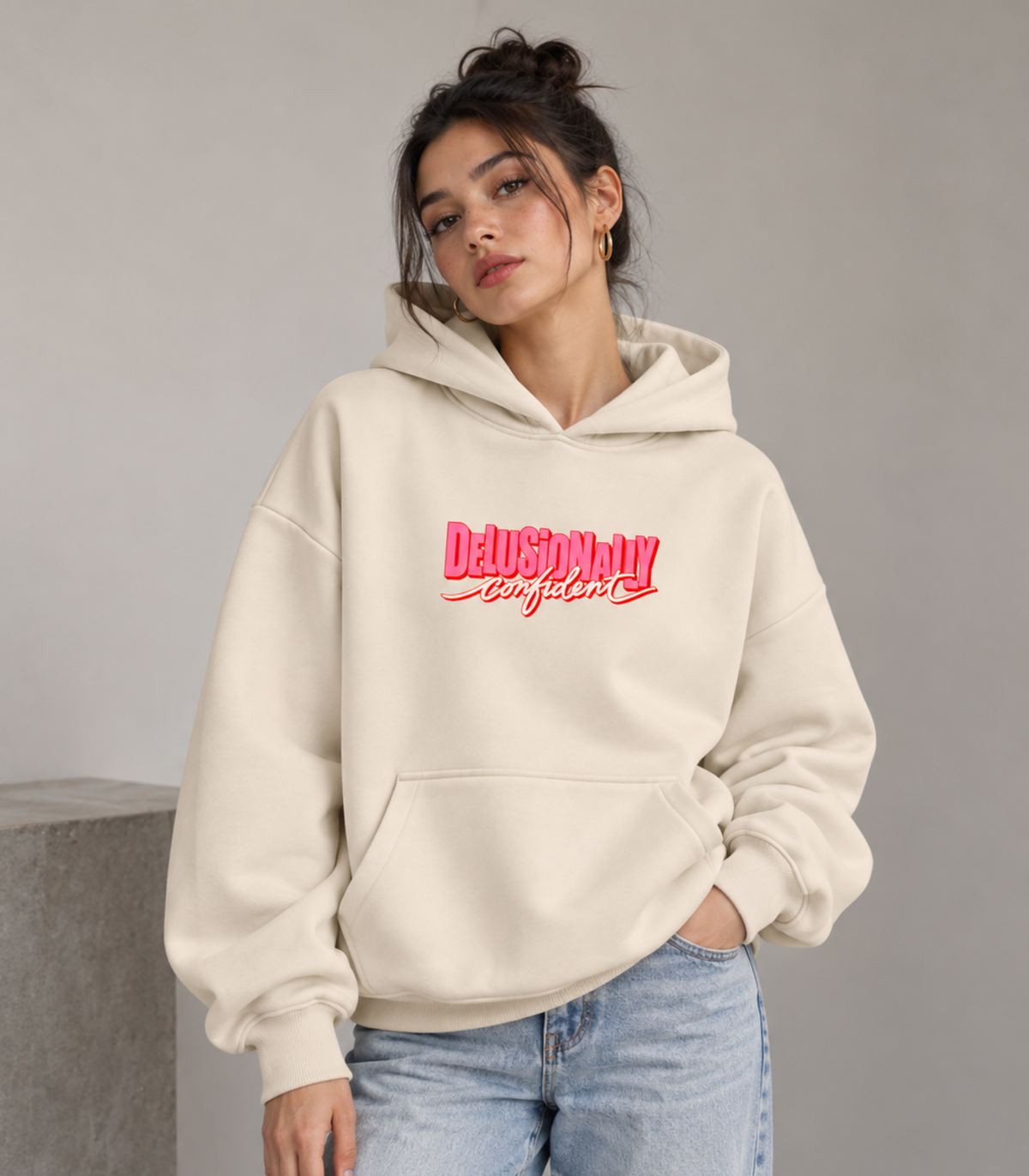 Delusionally Confident- Boxy Hoodie