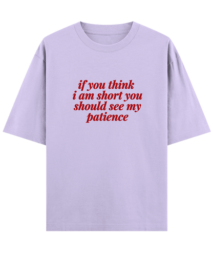 "Cloquest aesthetic oversized t-shirt white with humorous quote, trendy unisex gift for your short friends or siblings 