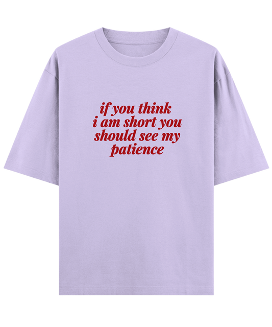"Cloquest aesthetic oversized t-shirt white with humorous quote, trendy unisex gift for your short friends or siblings 