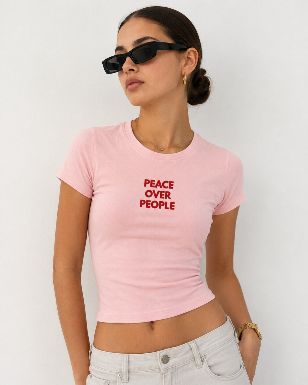 Peace Over People- Women Baby Tees
