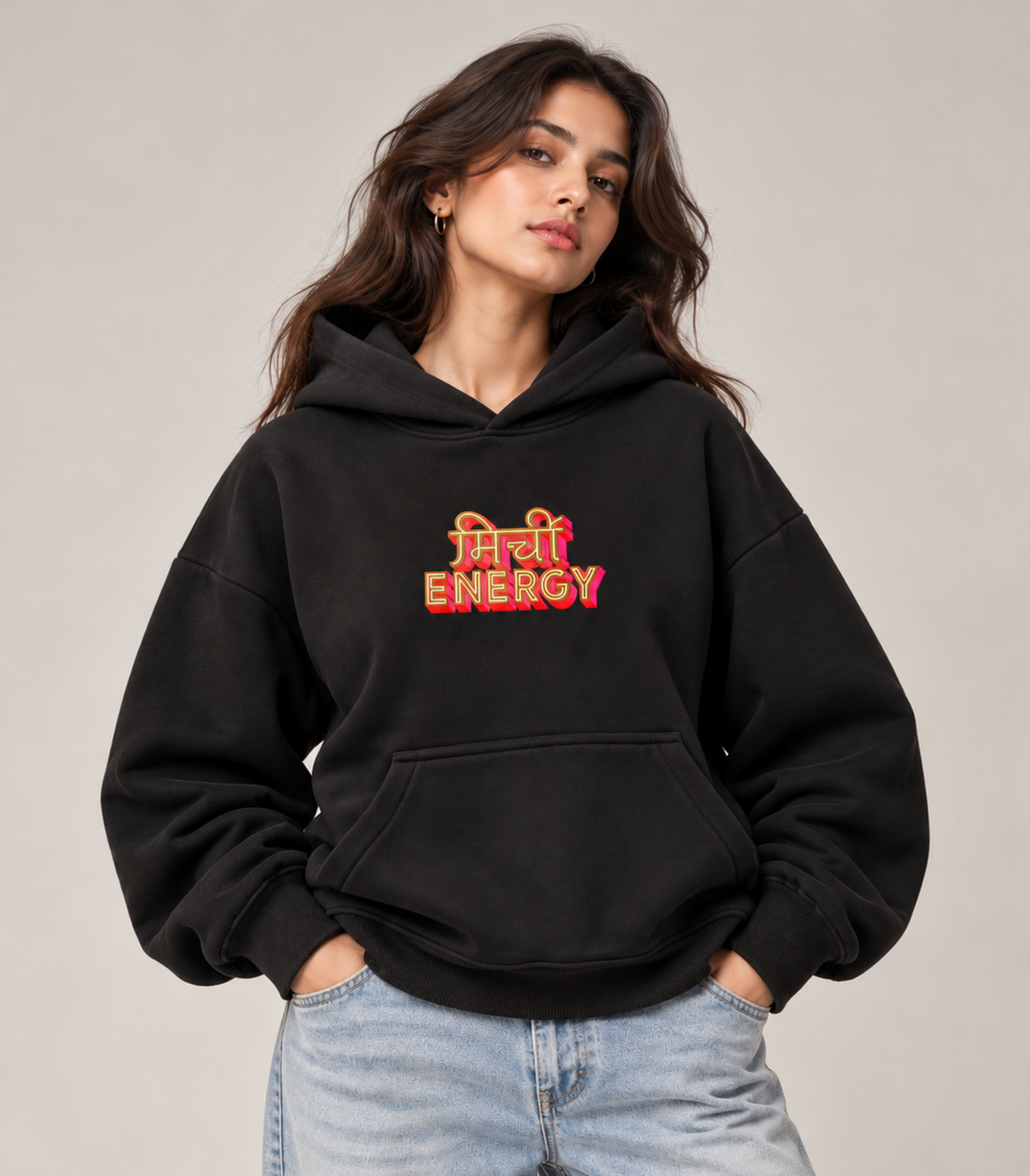 Mirchi Energy- Boxy Hoodie