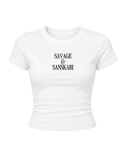 Savage & Sanskari - Women Baby Tees