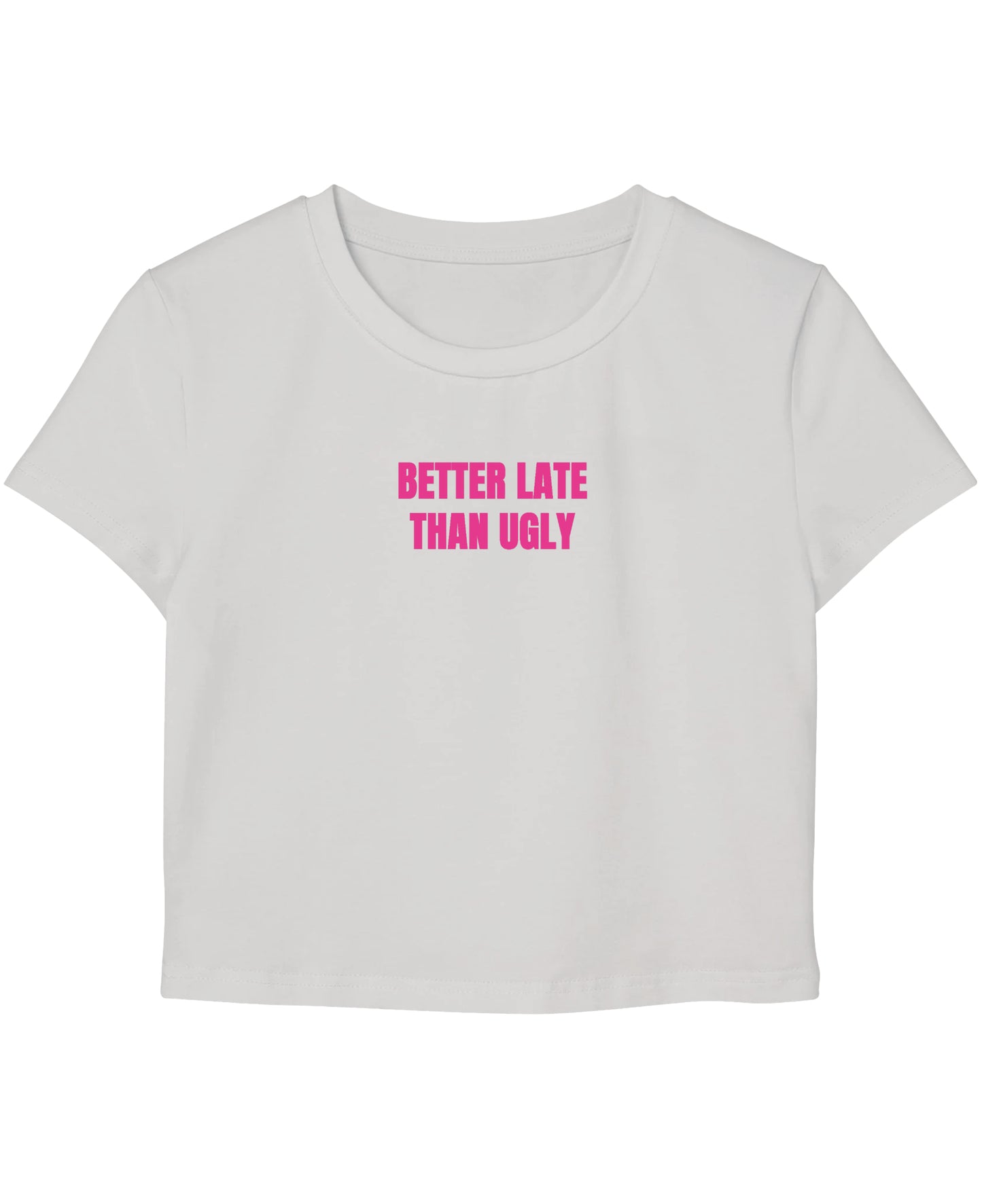 White Baby Tee Front Design