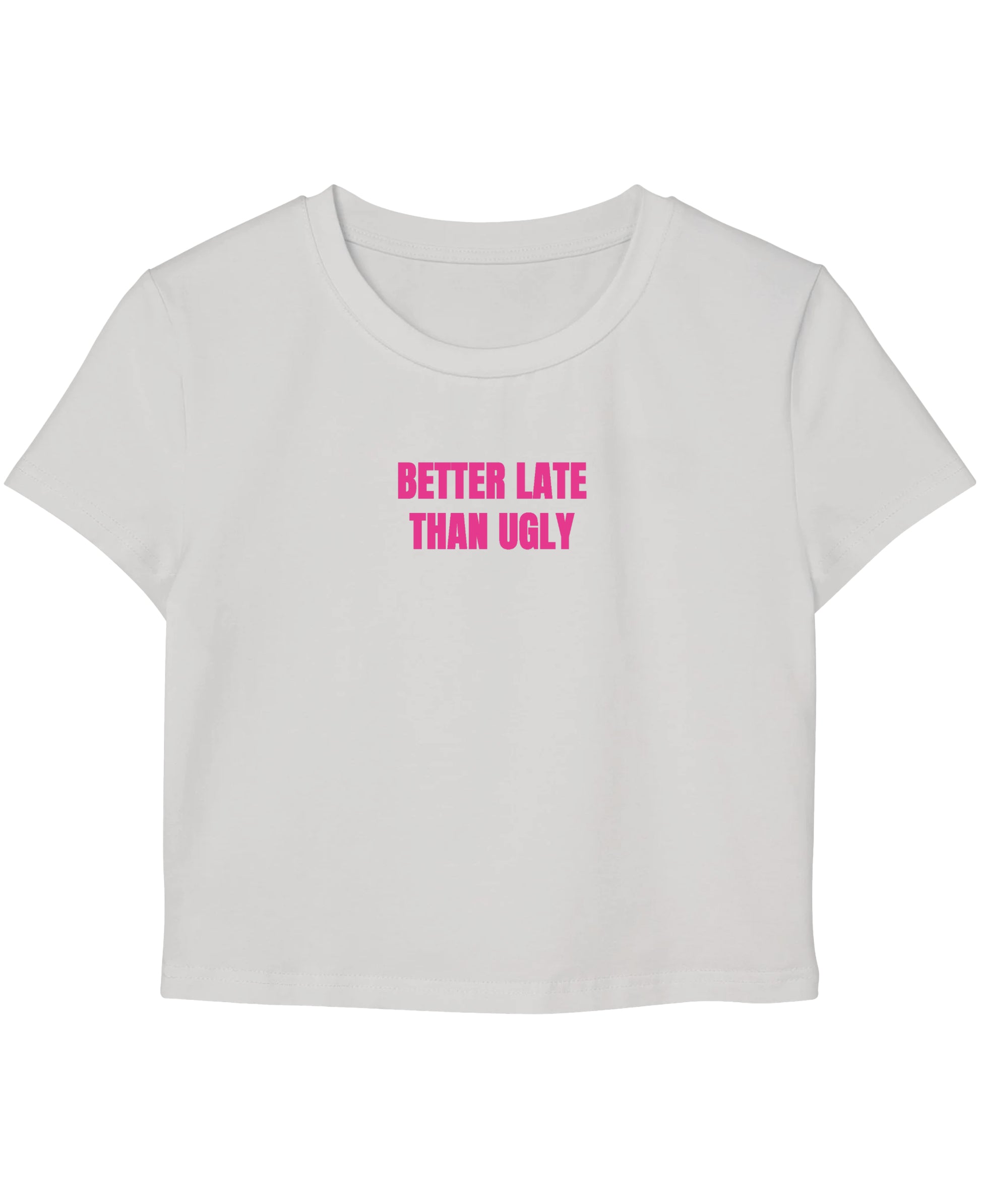 White Baby Tee Front Design