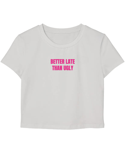 White Baby Tee Front Design