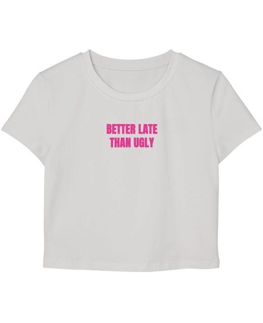 White Baby Tee Front Design