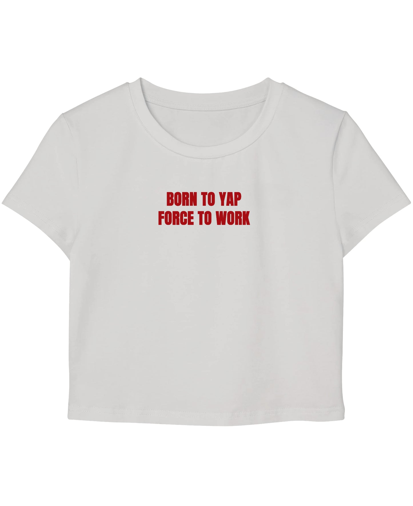 White Baby Tee Front Design