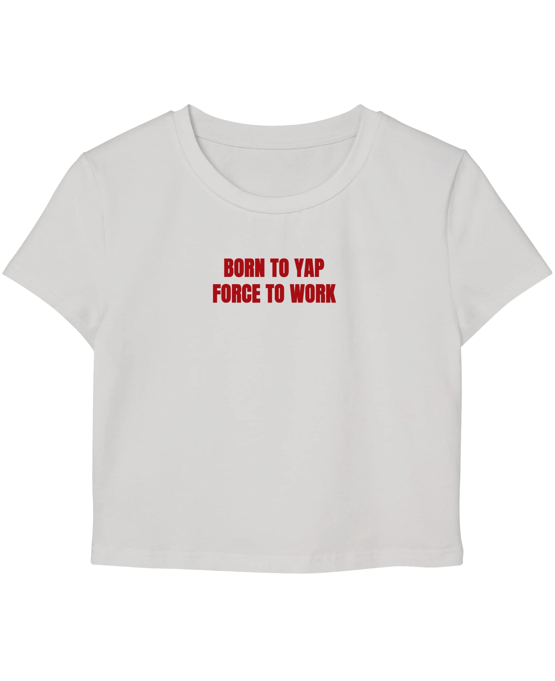 White Baby Tee Front Design