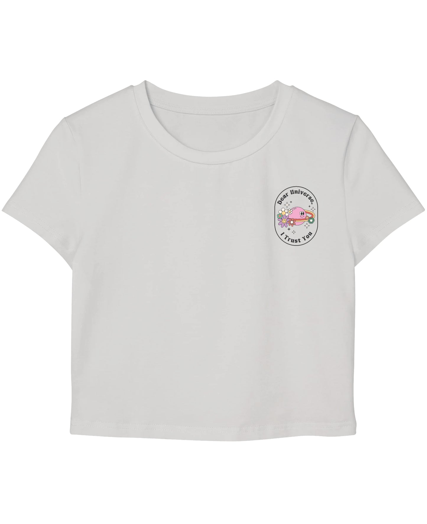 White Baby Tee Front Design