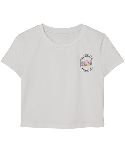 White Baby Tee Front Design
