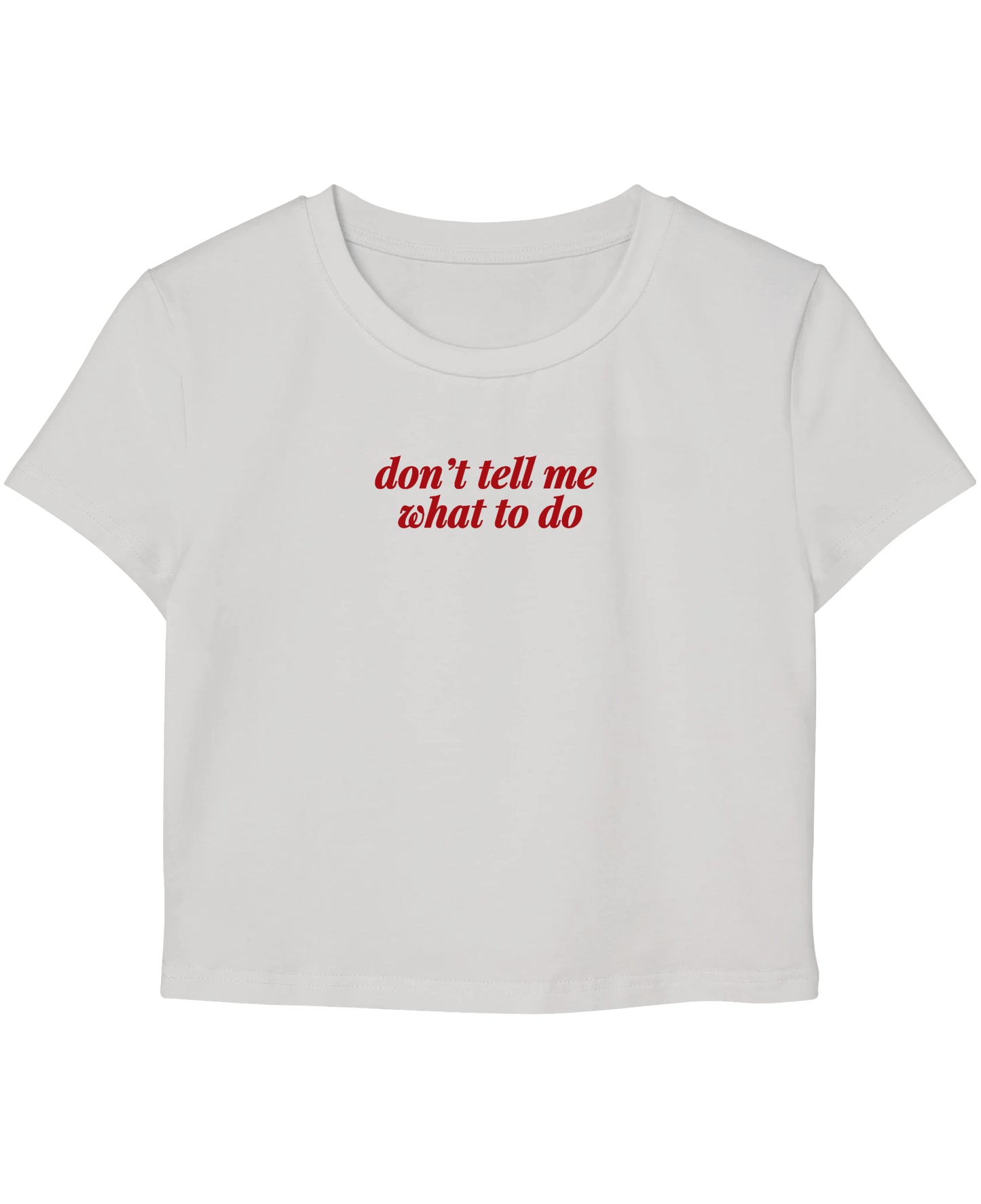 White Baby Tee Front Design
