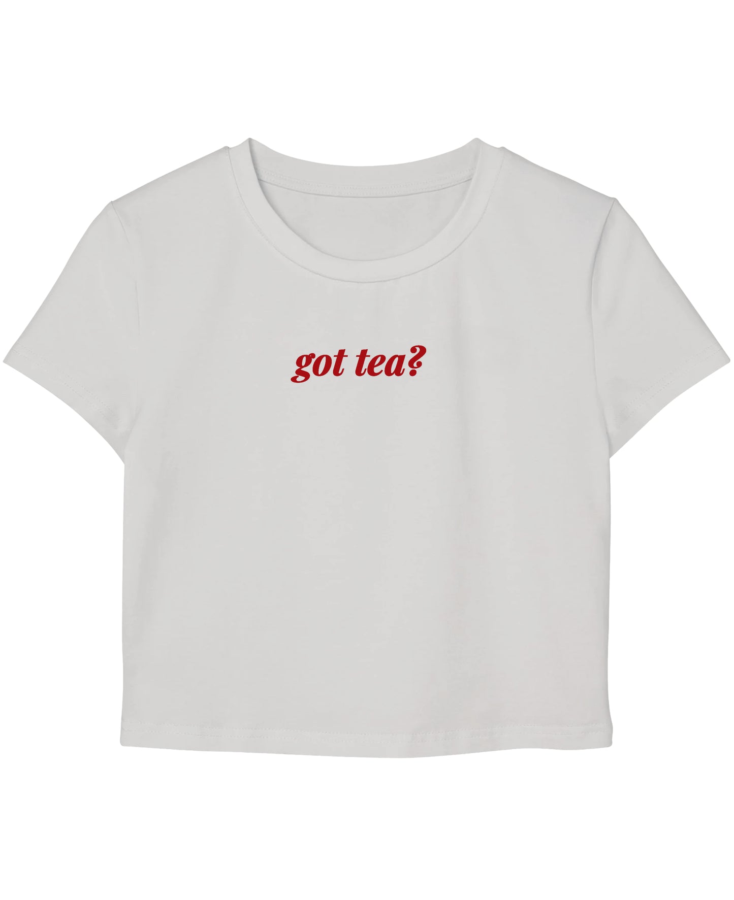 White Baby Tee Front Design