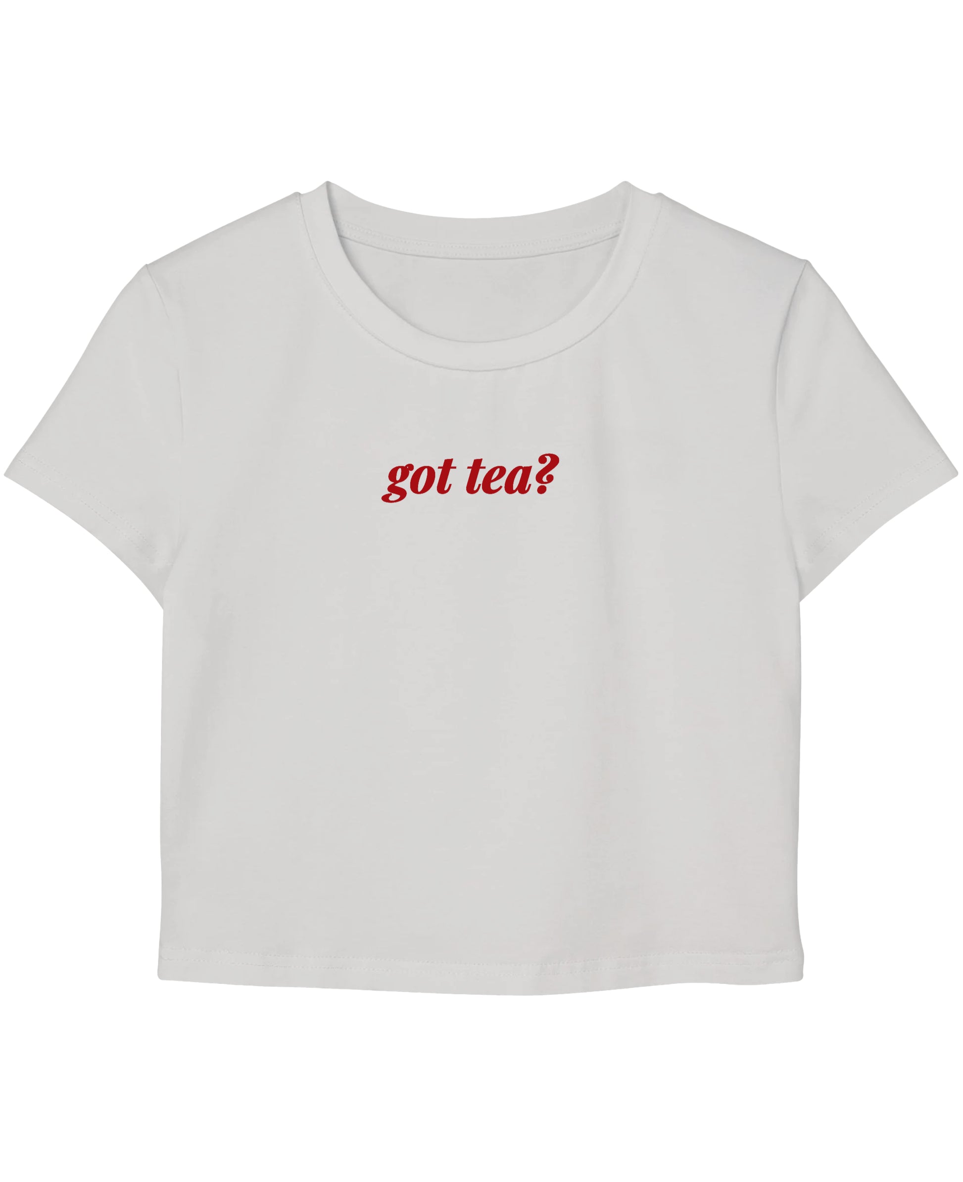 White Baby Tee Front Design