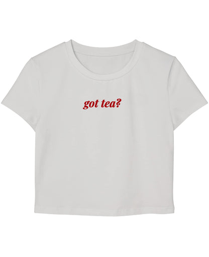 White Baby Tee Front Design