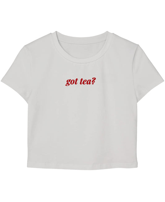 White Baby Tee Front Design