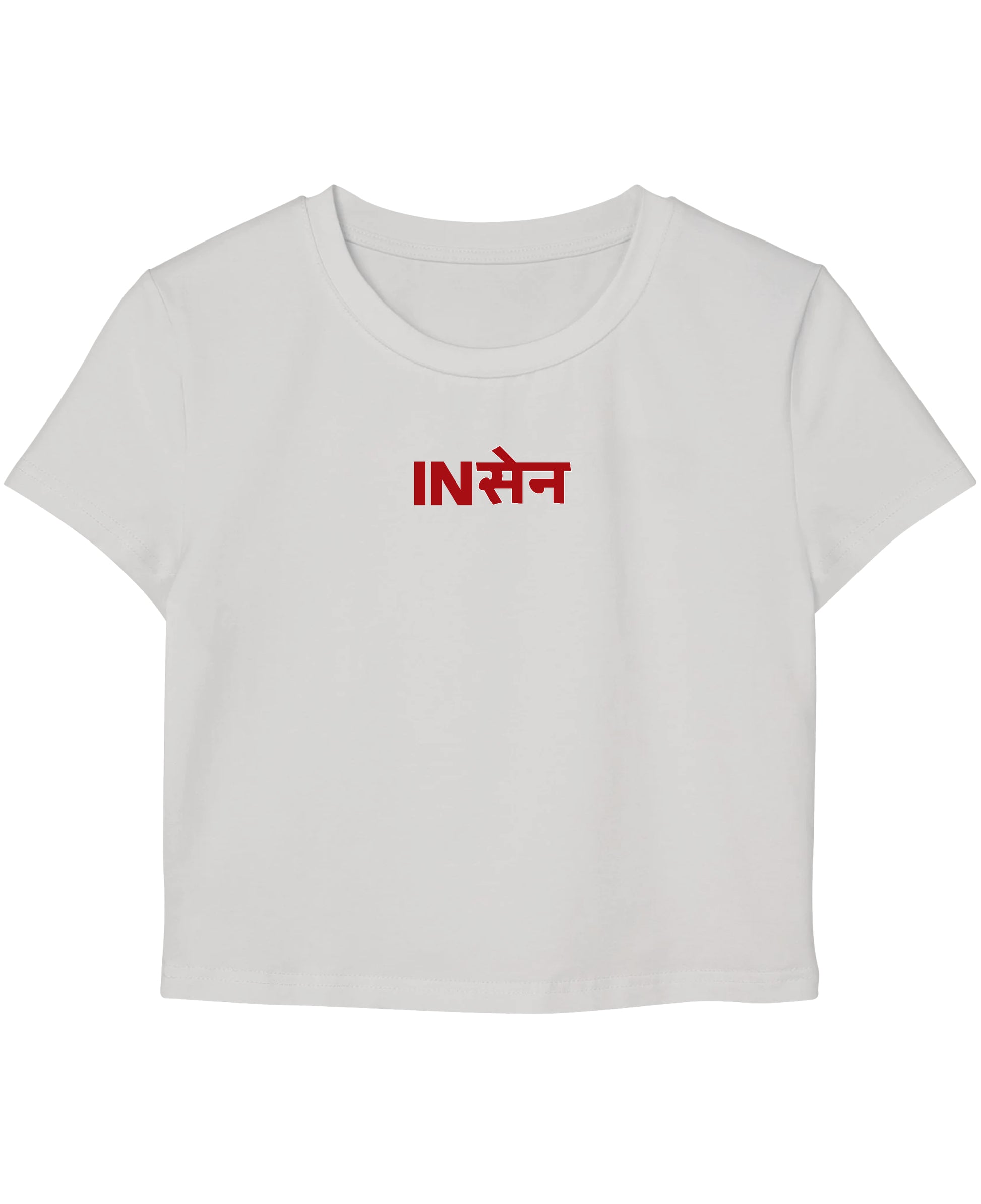 White Baby Tee Front Design