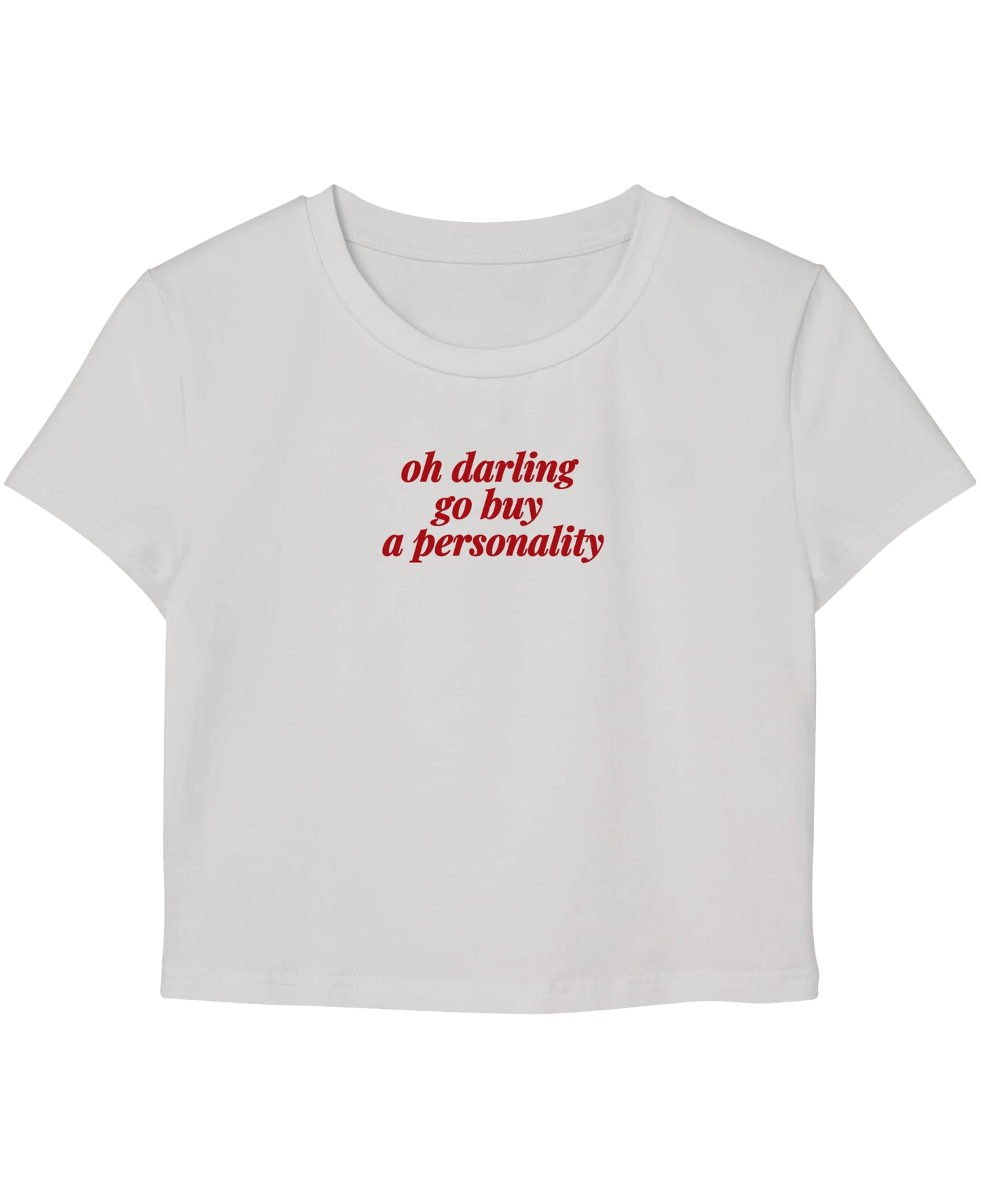 White Baby Tee Front Design