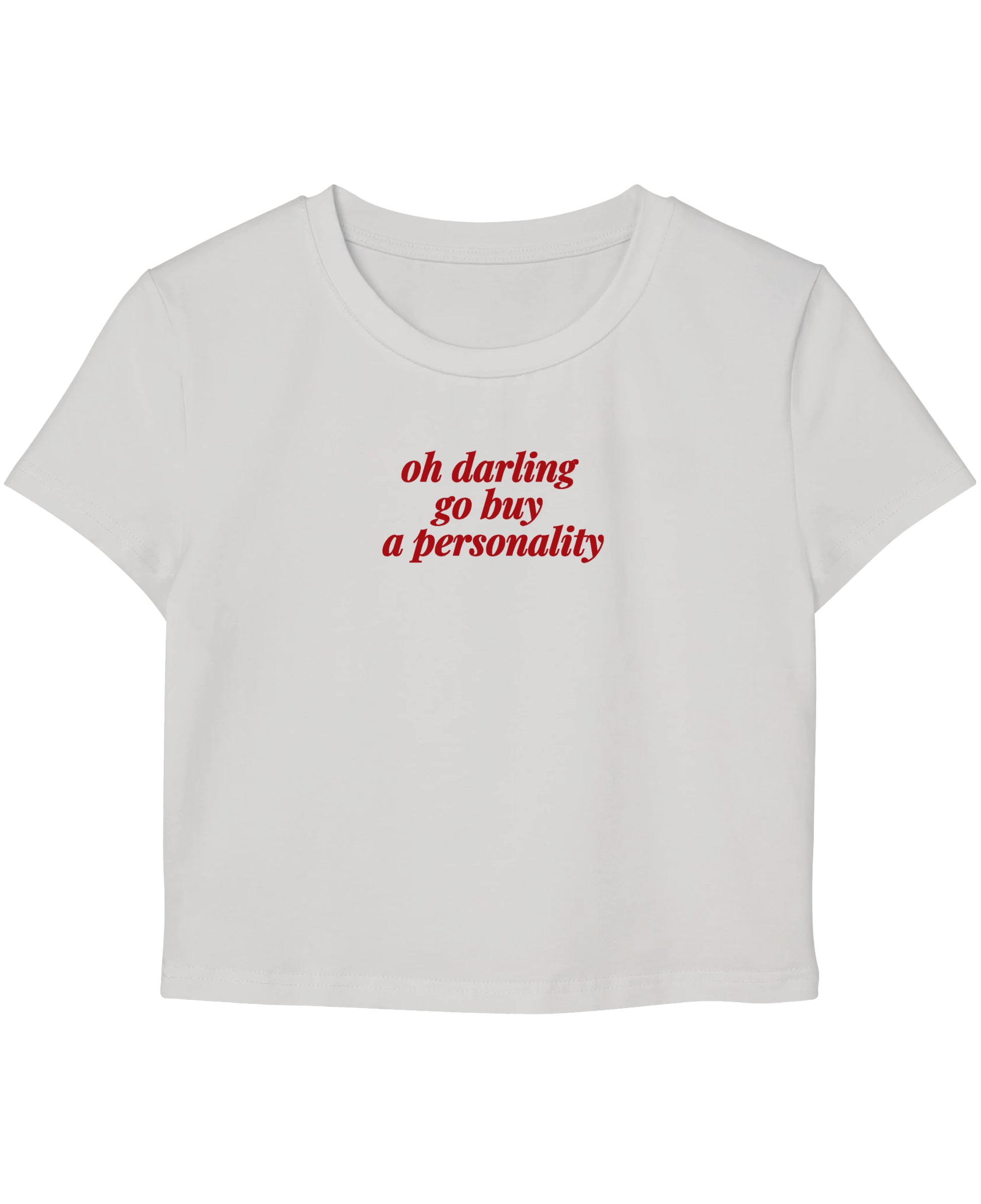 White Baby Tee Front Design