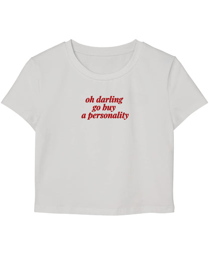 White Baby Tee Front Design