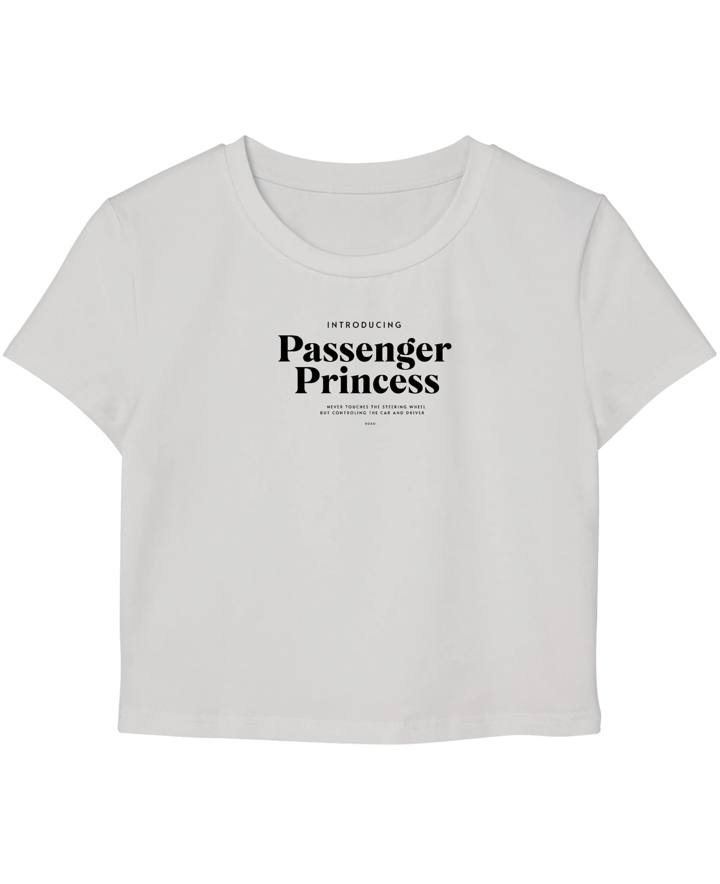 White Baby Tee Front Design