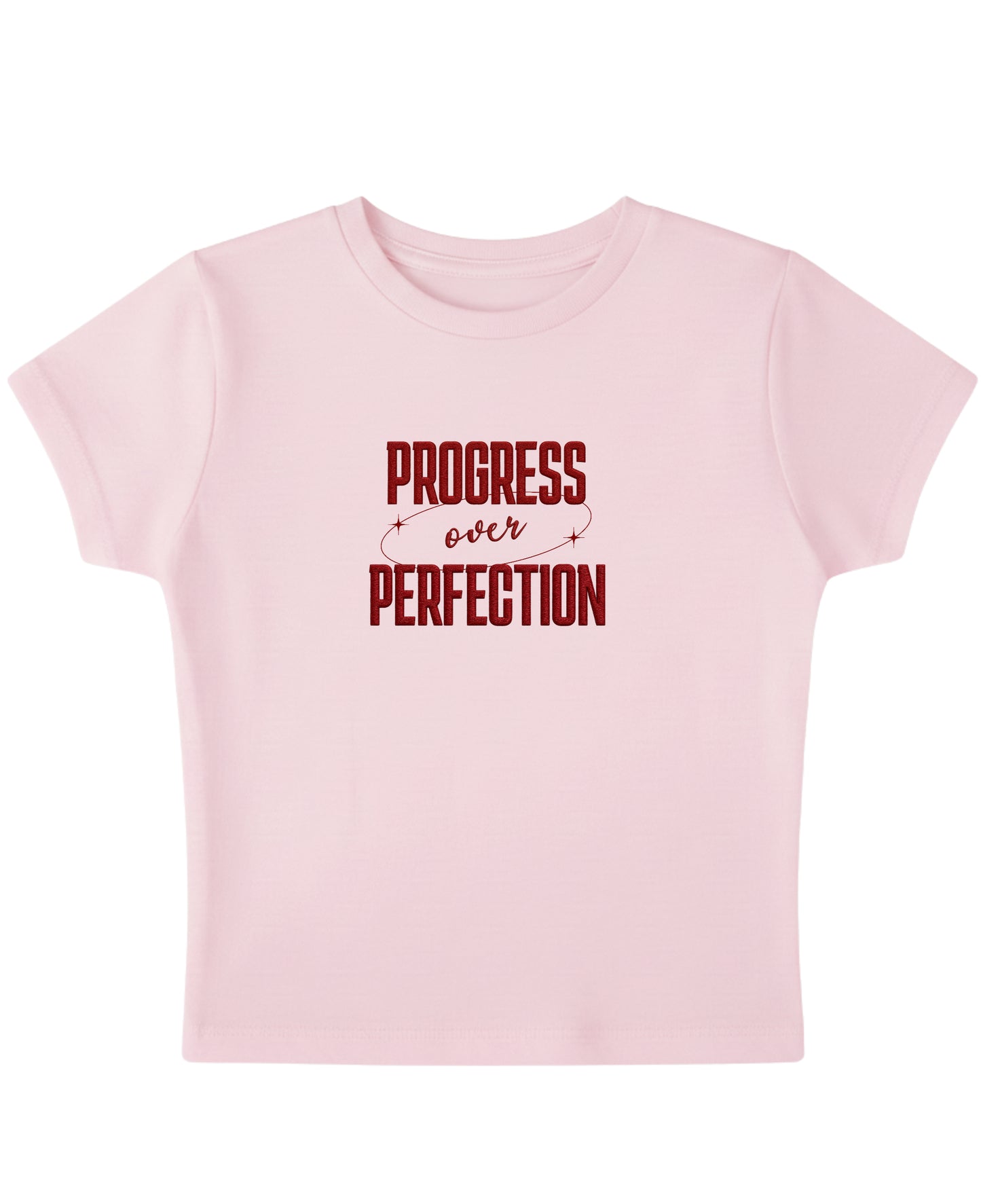 Baby Pink Baby Tee Front Design