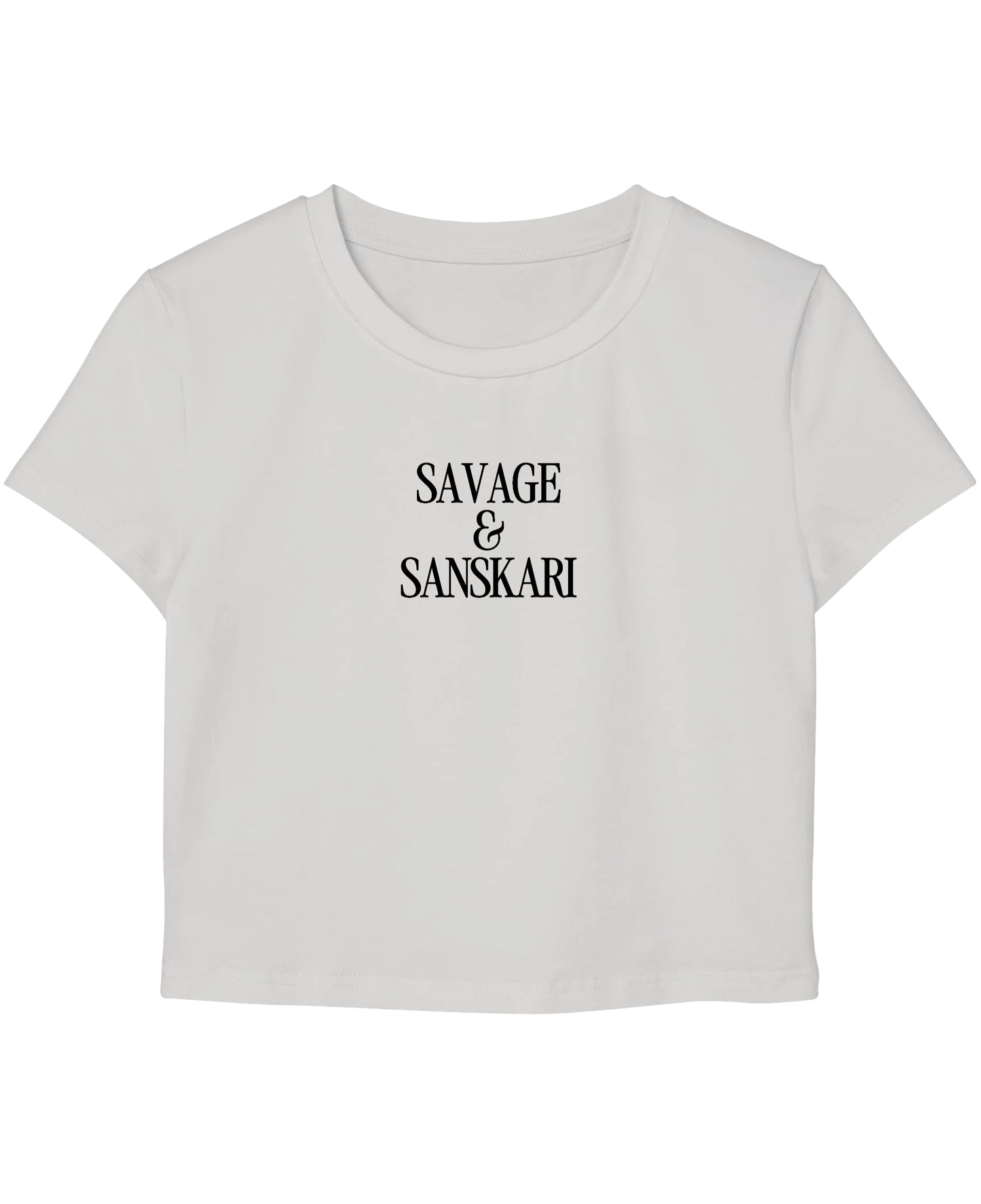 White Baby Tee Front Design