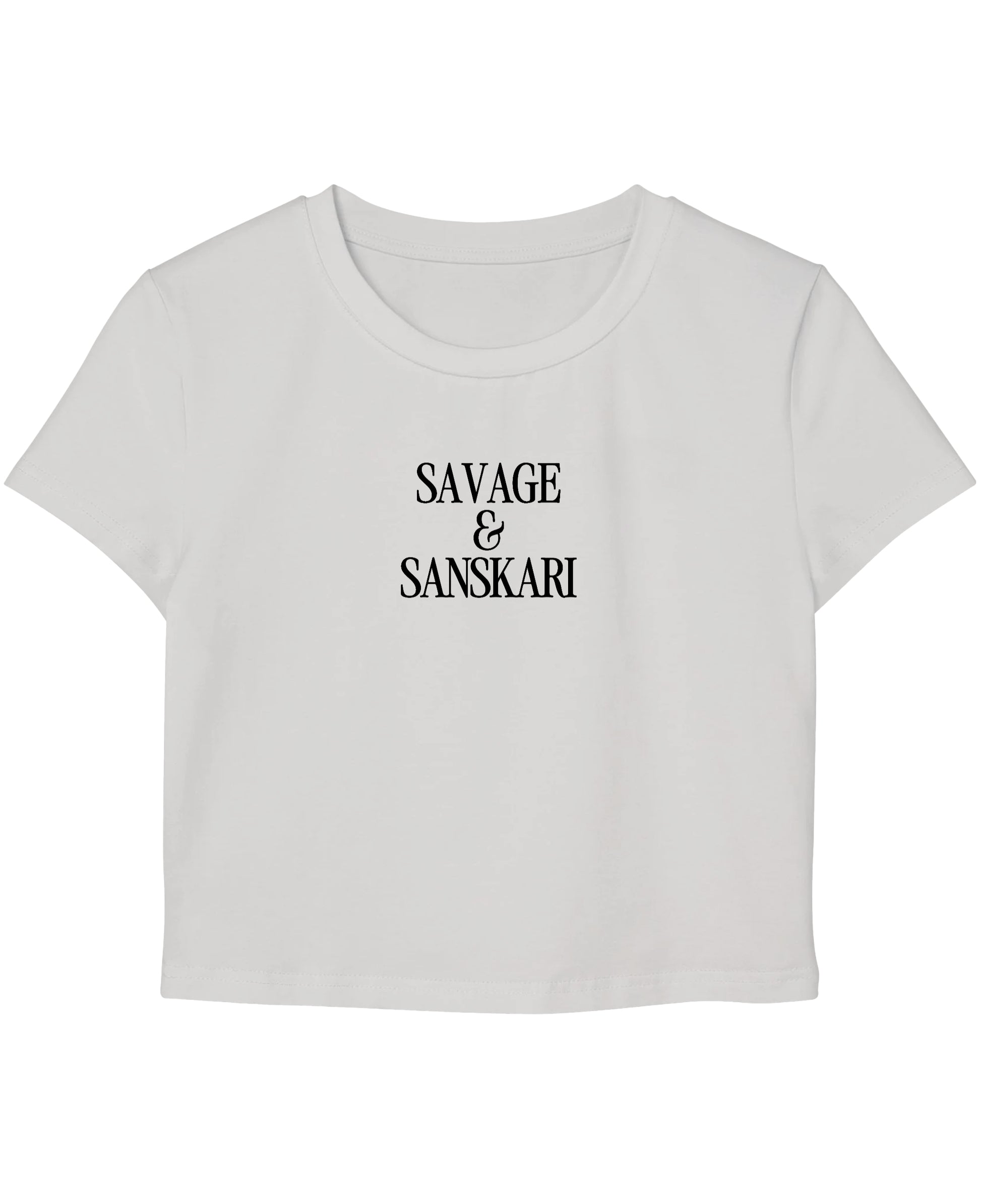 White Baby Tee Front Design