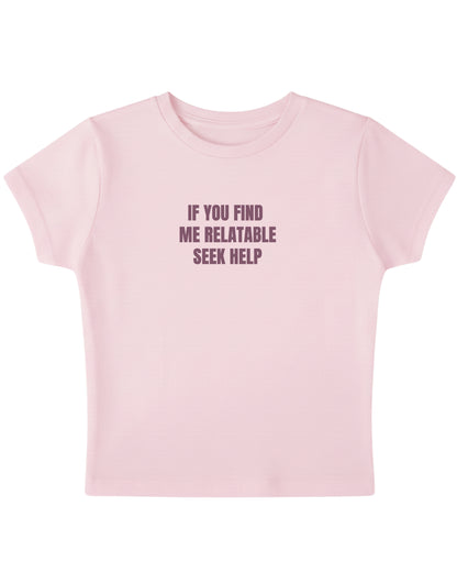 Baby Pink Baby Tee Front Design