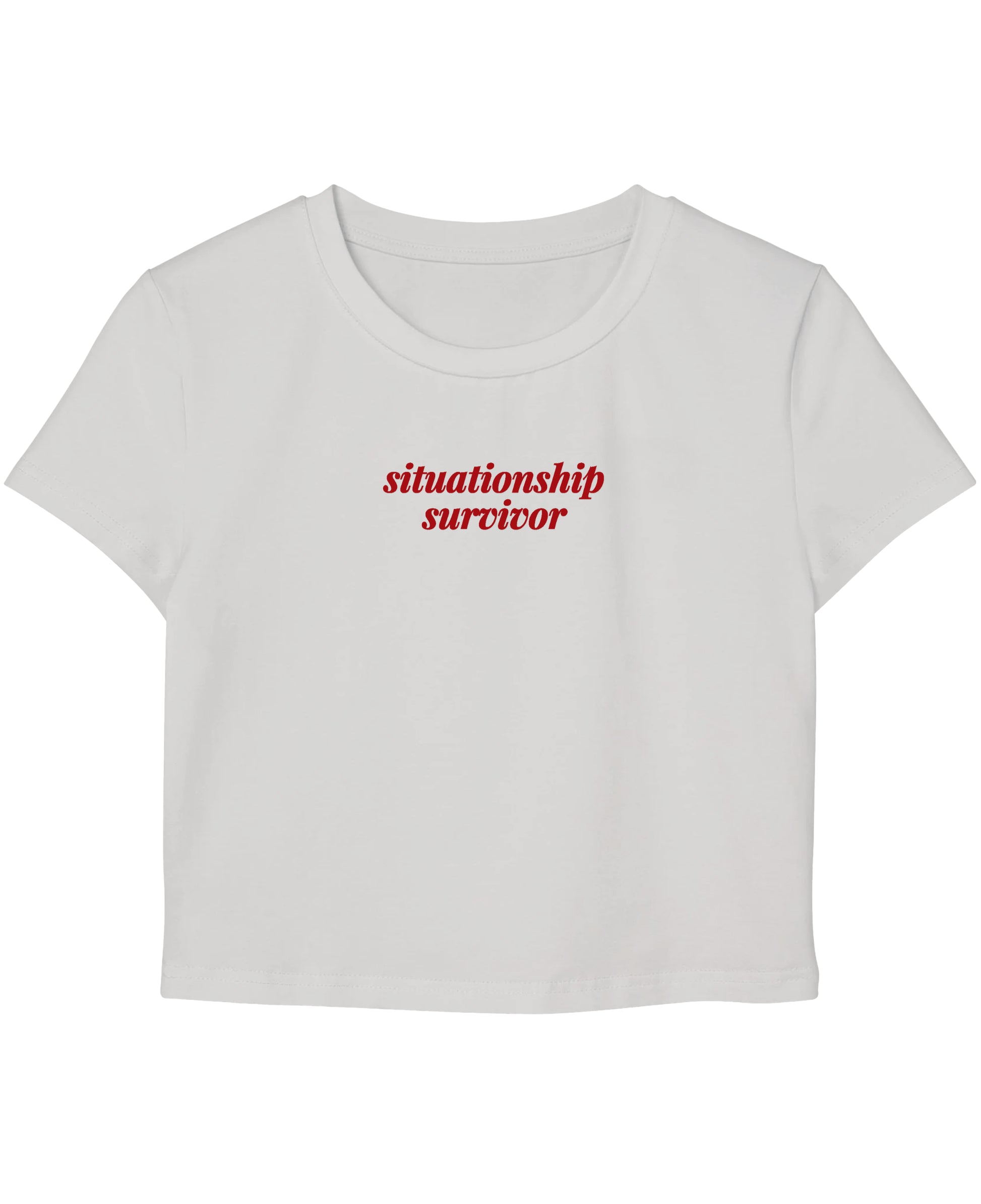 White Baby Tee Front Design