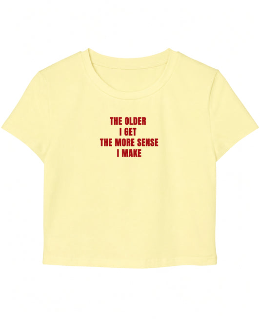 Butter Yellow Baby Tee Front Design