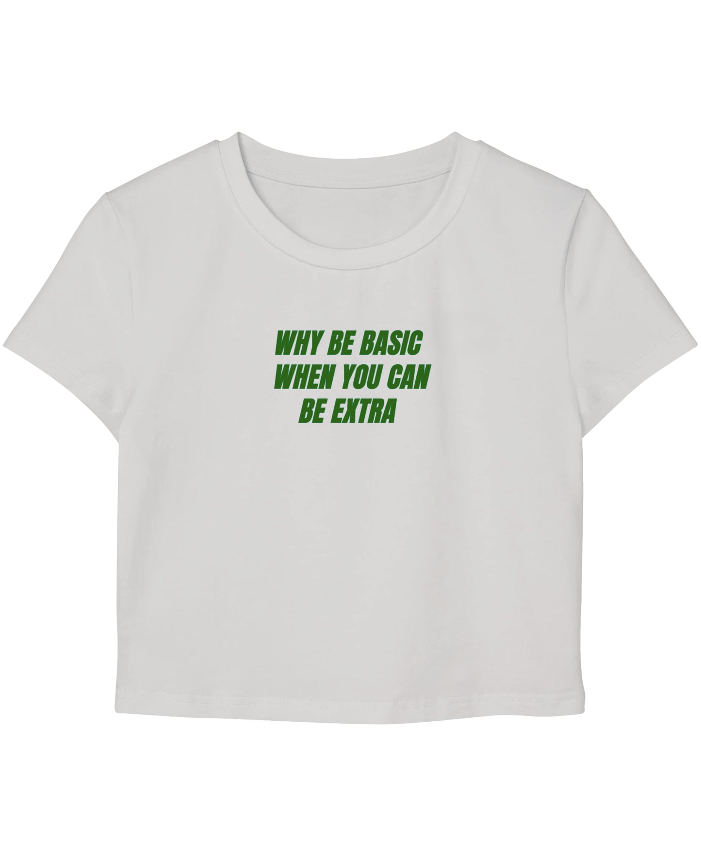 White Baby Tee Front Design