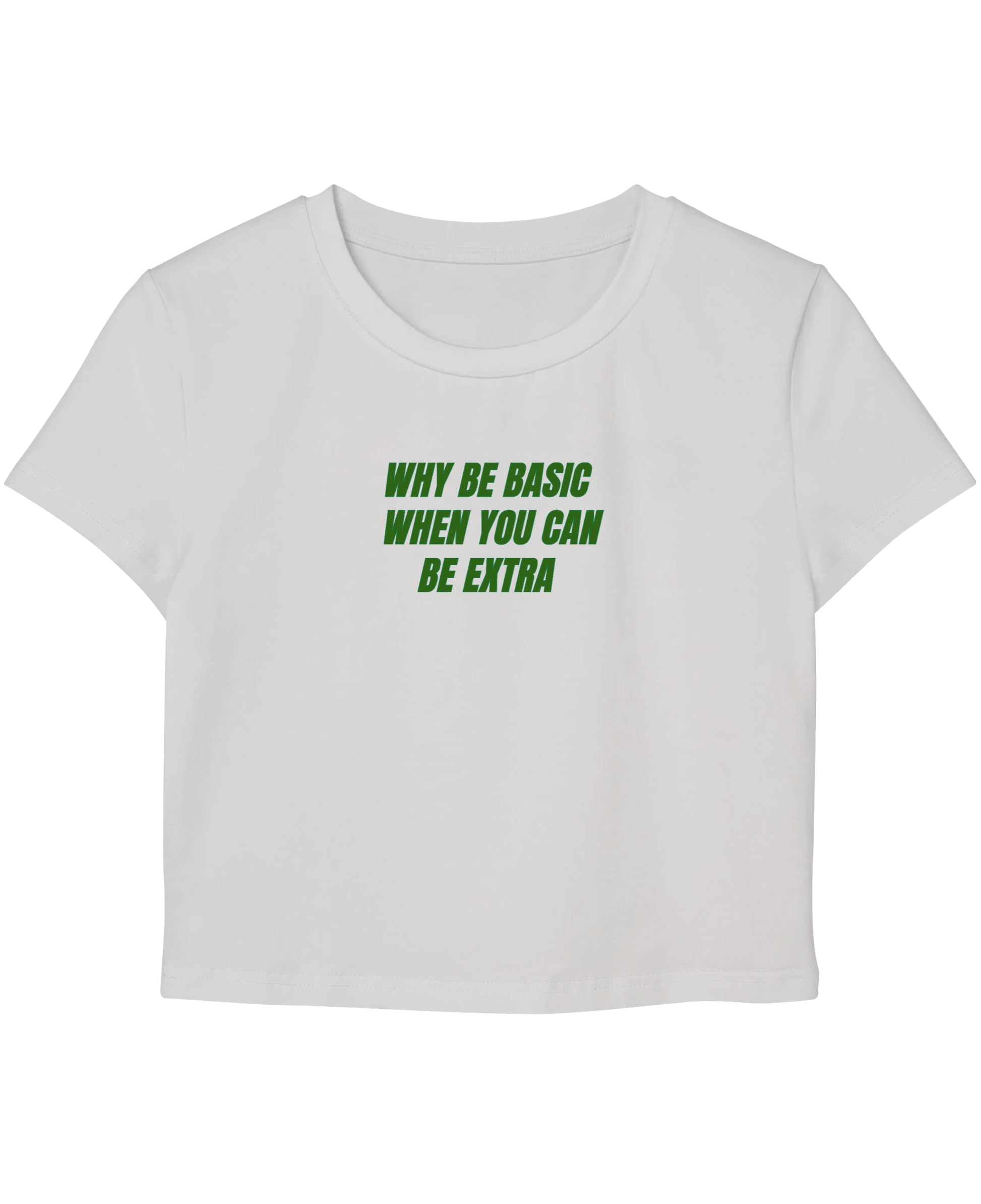 White Baby Tee Front Design