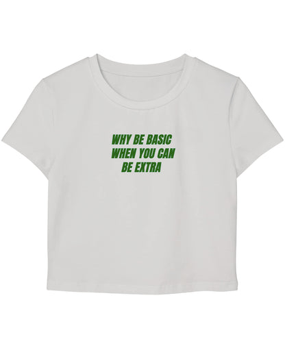 White Baby Tee Front Design