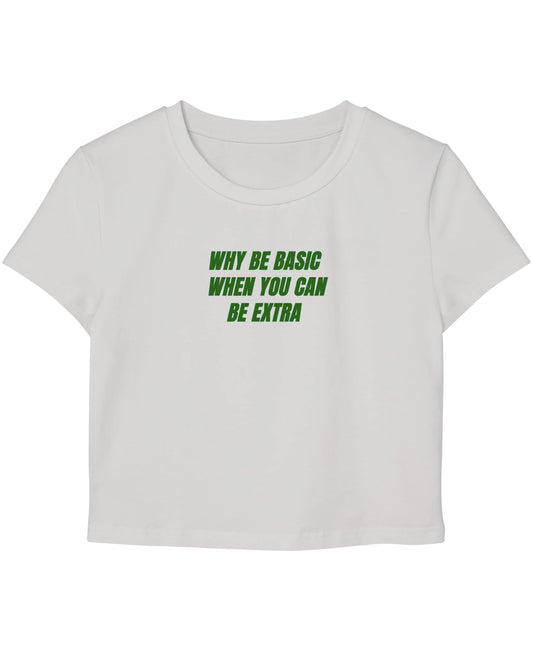 White Baby Tee Front Design