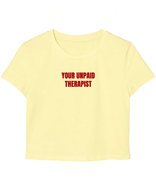Butter Yellow Baby Tee Front Design
